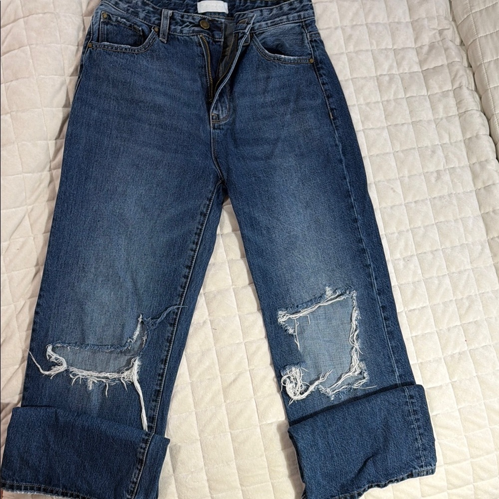 Dark Blue Distressed Women’s Jeans